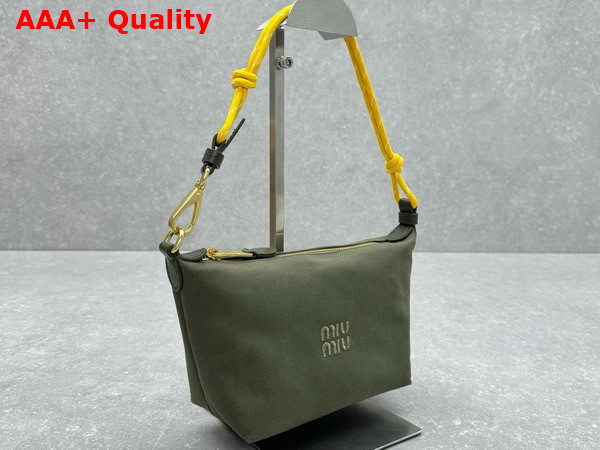 Miu Miu Gabardine Pouch in Olive Green and Yellow 5NE841 Replica