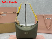 Miu Miu Gabardine Pouch in Olive Green and Yellow 5NE841 Replica