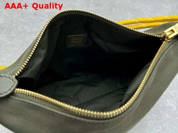 Miu Miu Gabardine Pouch in Olive Green and Yellow 5NE841 Replica