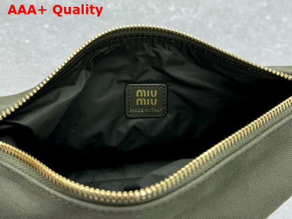 Miu Miu Gabardine Pouch in Olive Green and Yellow 5NE841 Replica