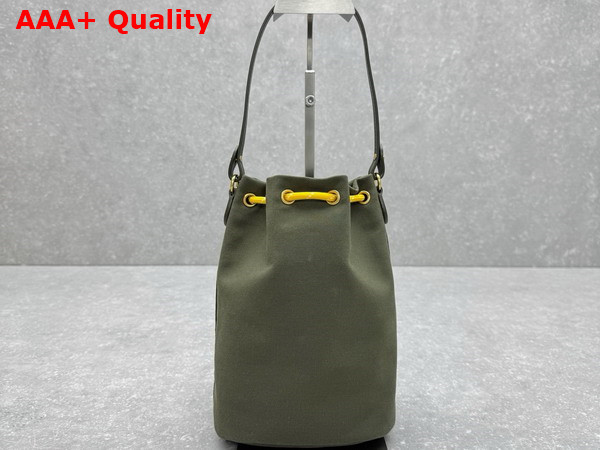Miu Miu Gabardine Pouch in Olive Green and Yellow 5NR038 Replica