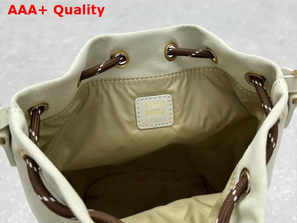 Miu Miu Gabardine Pouch in Plaster White and Chalk White 5NR038 Replica
