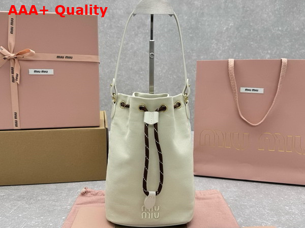 Miu Miu Gabardine Pouch in Plaster White and Chalk White 5NR038 Replica