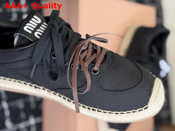 Miu Miu Gymnasium Canvas Sneakers in Black 5E668E Replica