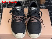 Miu Miu Gymnasium Canvas Sneakers in Black 5E668E Replica