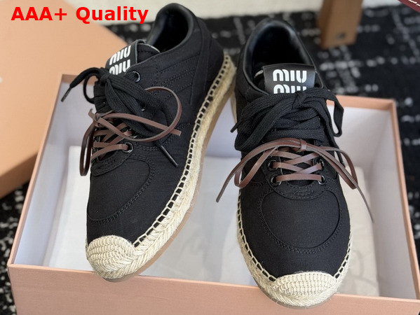 Miu Miu Gymnasium Canvas Sneakers in Black 5E668E Replica