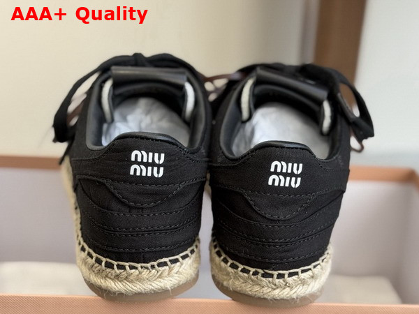 Miu Miu Gymnasium Canvas Sneakers in Black 5E668E Replica