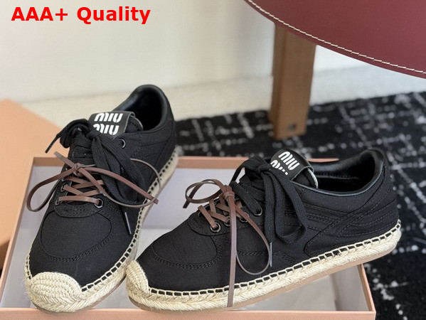 Miu Miu Gymnasium Canvas Sneakers in Black 5E668E Replica