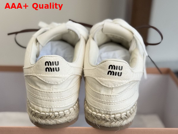 Miu Miu Gymnasium Canvas Sneakers in Ecru 5E668E Replica
