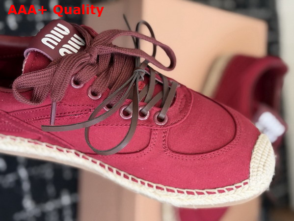 Miu Miu Gymnasium Gabardine Sneakers in Red 5E668E Replica