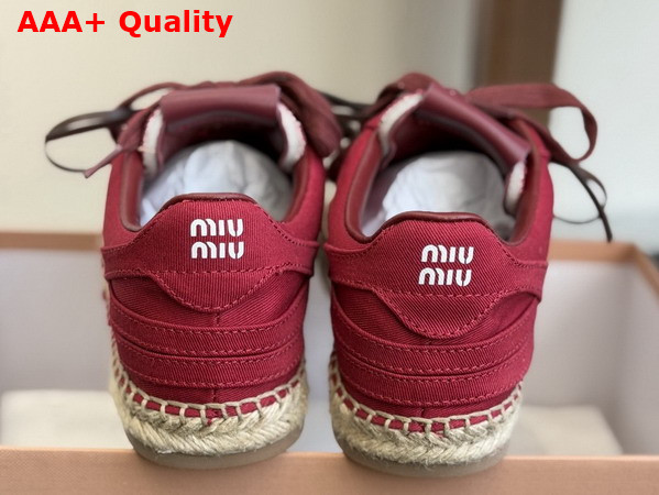 Miu Miu Gymnasium Gabardine Sneakers in Red 5E668E Replica