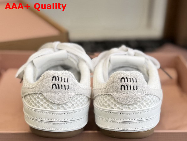 Miu Miu Gymnasium Mesh and Suede Sneakers in White 5E428E Replica
