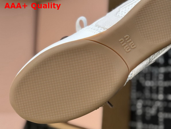Miu Miu Gymnasium Mesh and Suede Sneakers in White 5E428E Replica