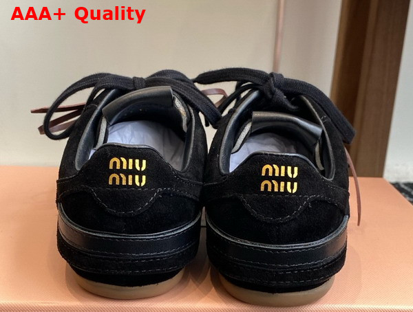 Miu Miu Gymnasium Suede Sneakers in Black 5E428E Replica