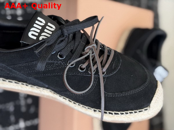 Miu Miu Gymnasium Suede Sneakers in Black 5E668E Replica