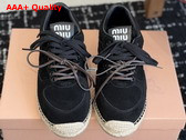 Miu Miu Gymnasium Suede Sneakers in Black 5E668E Replica