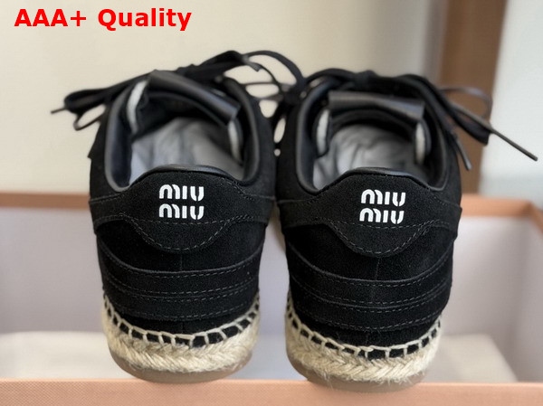 Miu Miu Gymnasium Suede Sneakers in Black 5E668E Replica
