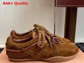 Miu Miu Gymnasium Suede Sneakers in Cinnamon 5E428E Replica
