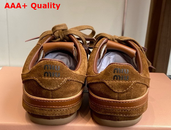 Miu Miu Gymnasium Suede Sneakers in Cinnamon 5E428E Replica