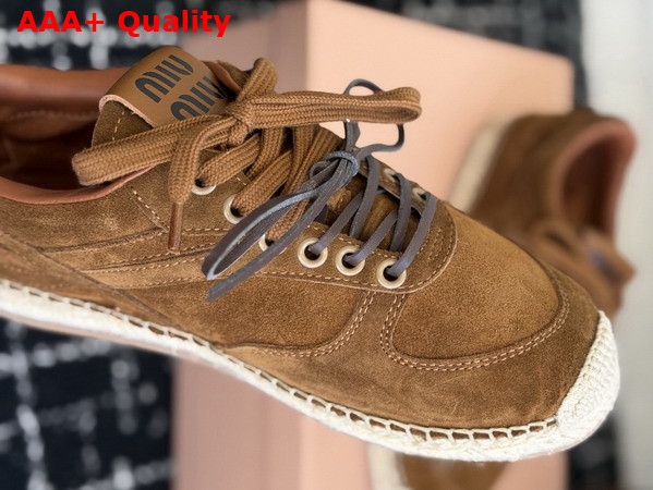Miu Miu Gymnasium Suede Sneakers in Cinnamon 5E668E Replica