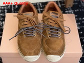 Miu Miu Gymnasium Suede Sneakers in Cinnamon 5E668E Replica