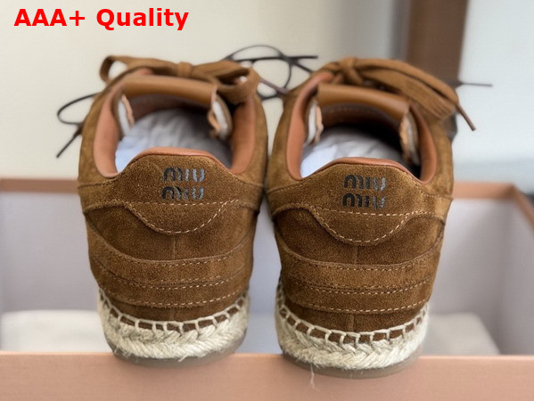 Miu Miu Gymnasium Suede Sneakers in Cinnamon 5E668E Replica