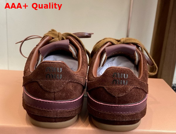 Miu Miu Gymnasium Suede Sneakers in Cocoa Brown 5E428E Replica
