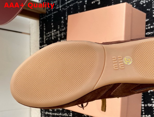 Miu Miu Gymnasium Suede Sneakers in Cocoa Brown 5E428E Replica