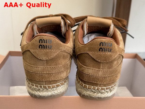Miu Miu Gymnasium Suede Sneakers in Oak 5E668E Replica