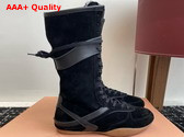 Miu Miu Gymnasium Suede and Leather Boxeur Boots in Black 5W429E Replica