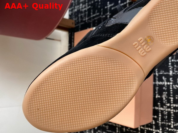 Miu Miu Gymnasium Suede and Leather Boxeur Boots in Black 5W429E Replica