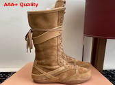 Miu Miu Gymnasium Suede and Leather Boxeur Boots in Oak 5W429E Replica