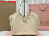 Miu Miu IVY Leather Bag in Beige 5BG276 Replica