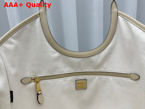 Miu Miu IVY Leather Bag in Beige 5BG276 Replica