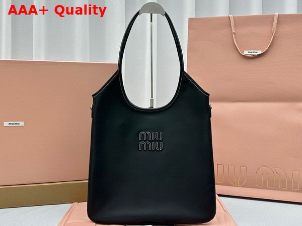 Miu Miu IVY Leather Bag in Black 5BG231 Replica