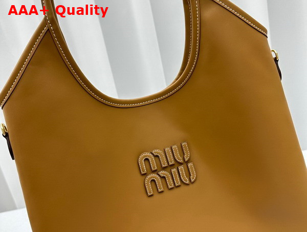 Miu Miu IVY Leather Bag in Caramel 5BG231 Replica