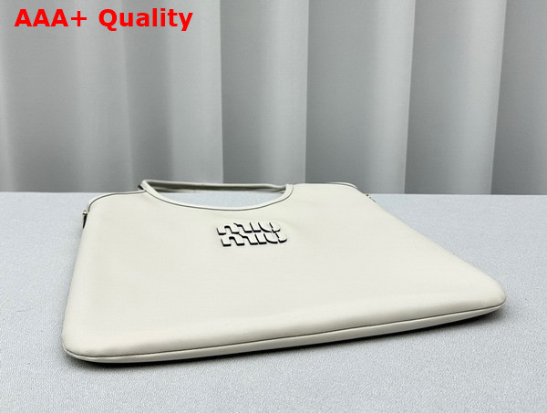 Miu Miu IVY Leather Bag in Chalk White 5BG231 Replica