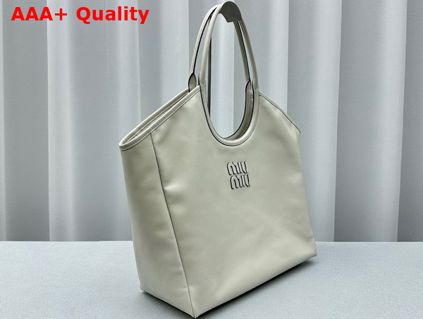 Miu Miu IVY Leather Bag in Chalk White 5BG276 Replica