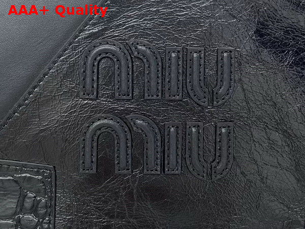 Miu Miu IVY Leather Patchwork Bag in Black Replica
