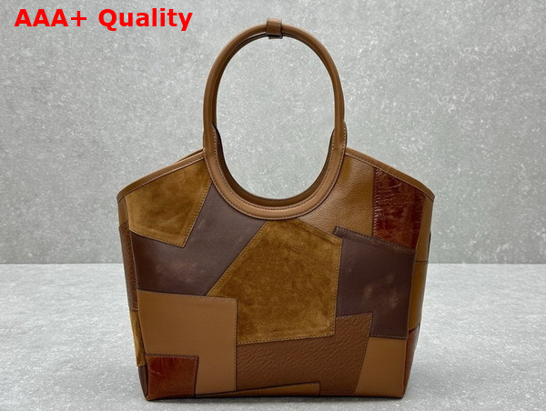 Miu Miu IVY Leather Patchwork Bag in Cognac Replica