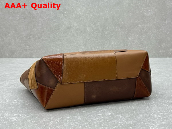 Miu Miu IVY Leather Patchwork Bag in Cognac Replica