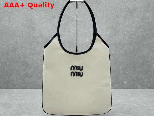 Miu Miu Ivy Canvas Bag in Beige and Blue 5BG231 Replica