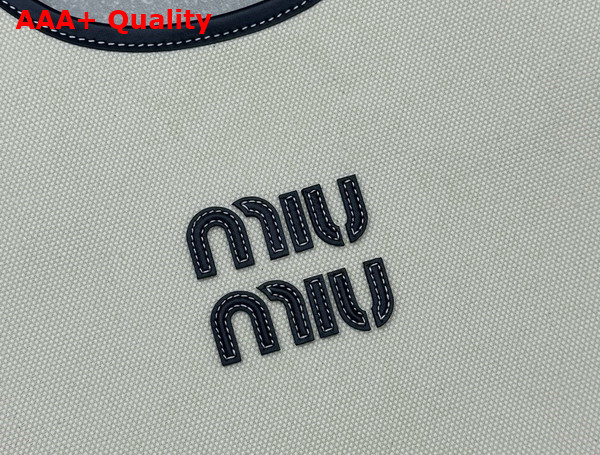 Miu Miu Ivy Canvas Bag in Beige and Blue 5BG231 Replica
