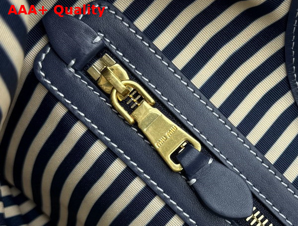Miu Miu Ivy Canvas Bag in Beige and Blue 5BG231 Replica