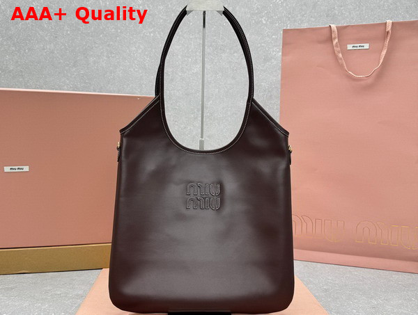 Miu Miu Ivy Leather Bag in Briarwood 5BG231 Replica