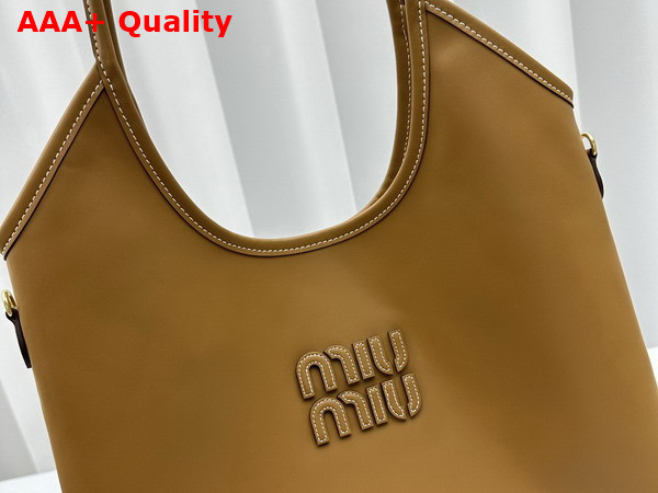 Miu Miu Ivy Leather Bag in Cognac 5BG231 Replica