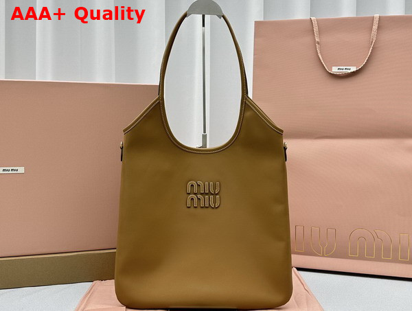 Miu Miu Ivy Leather Bag in Cognac 5BG231 Replica