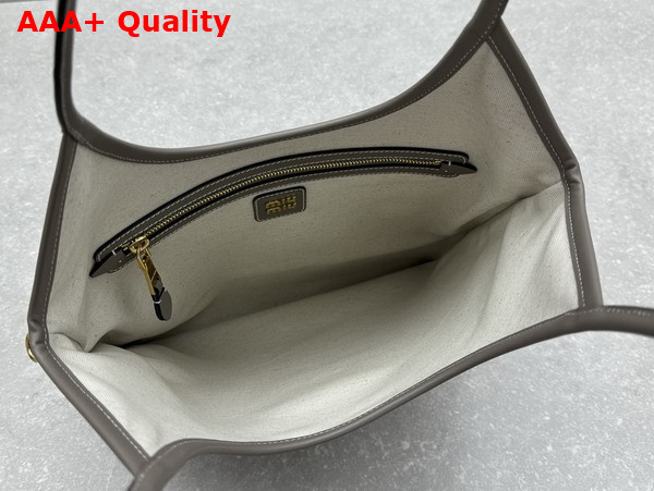 Miu Miu Ivy Leather Bag in Grey 5BG231 Replica