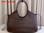 Miu Miu Ivy Nappa Leather Shopping Bag in Briarwood 5BG342 Replica