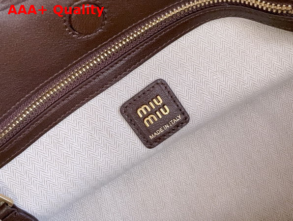 Miu Miu Ivy Nappa Leather Shopping Bag in Briarwood 5BG342 Replica